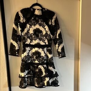 Alexis Black and White Lace Dress